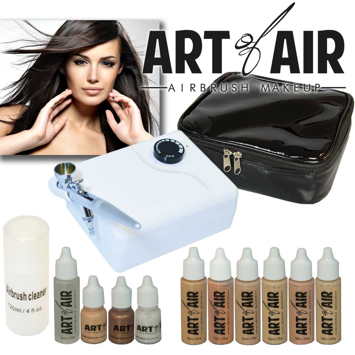 Art of Air Professional Airbrush Cosmetic Makeup Kit / Fair to Medium 